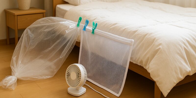 100均グッズで布団乾燥を工夫するアイデアのイメージ