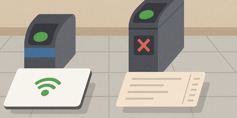 ICカードと紙の切符に関する利用時の注意点