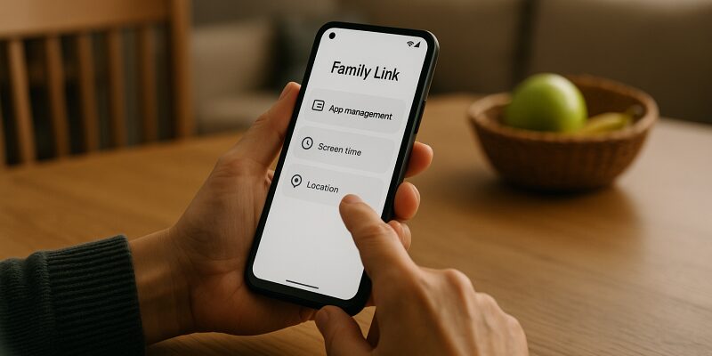 Googleファミリーリンクでスマホ利用を管理する保護者