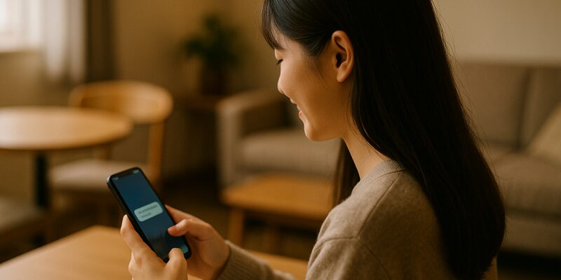 当日中に感謝のLINEを送る大学生