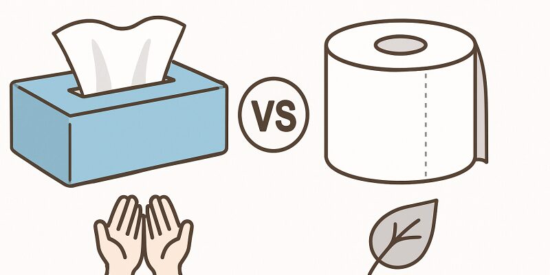 ティッシュとトイレットペーパーの特徴