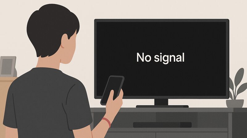 iPhoneのミラーリングに失敗して悩んでいる人のイメージ