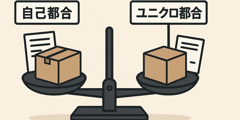 ユニクロ返品時の送料負担パターン（自己都合と不良品）の比較イメージ