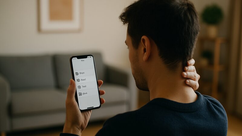Instagramの投稿画面からライブボタンが消えて困惑するユーザーの様子を表す抽象的なイメージ
