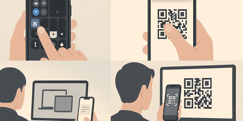 iPhoneのQRコード活用に役立つ応用テクニックを表したイメージ