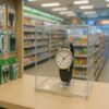 旅行用グッズコーナーに腕時計が並ぶコンビニ店内のイメージ