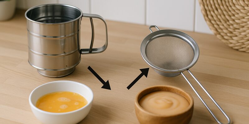 濾し器と代用品の違いや使い方に関するQ&A形式のイメージ
