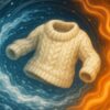 ニットが縮む原因となる洗濯機や高温乾燥などのイメージ図