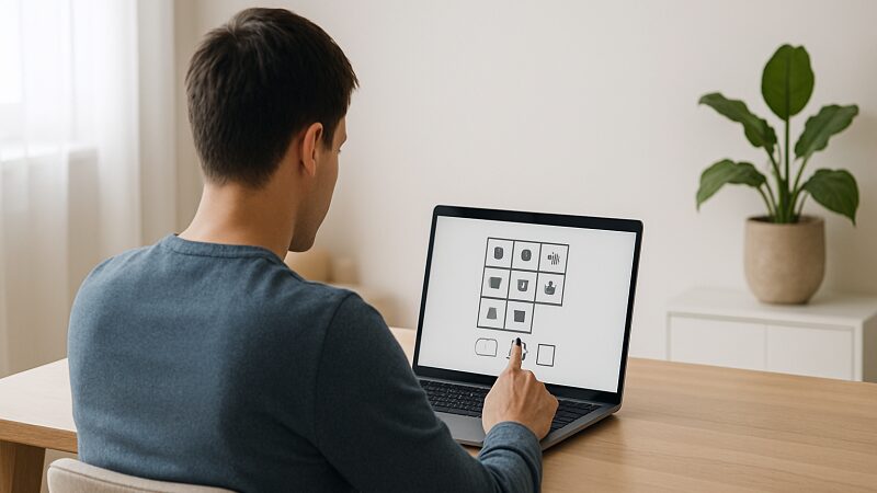 スマートフォンやパソコンで本格的なIQ診断を受けている様子のイメージ画像