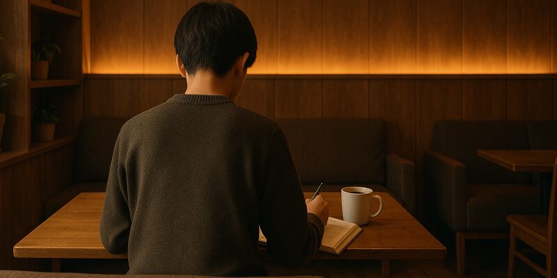 勉強に集中しやすいコメダ珈琲のソファ席と静かな店内の様子