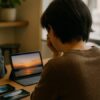 Netflixで「ダウンロード端末が多すぎます」というエラーが表示される場面のイメージ画像。旅行や外出時に複数端末を使って視聴しようとする様子。