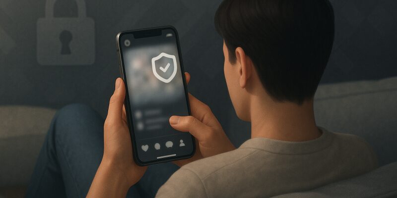 AIフィルターやプライベート閲覧モードを使ってSNSを安全に閲覧する様子