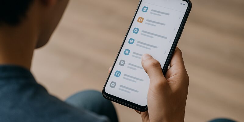 スマートフォンの設定画面でPDF表示に関わる項目