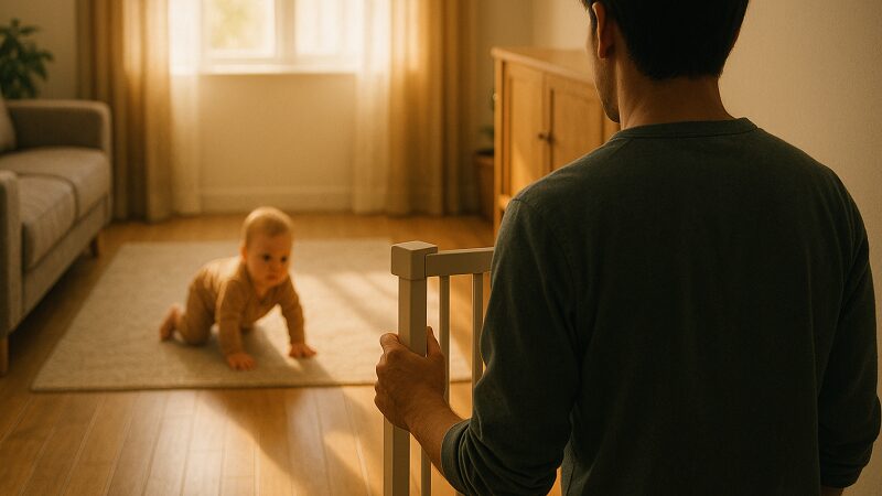 ベビーゲートを使うべきか迷っている家庭の雰囲気