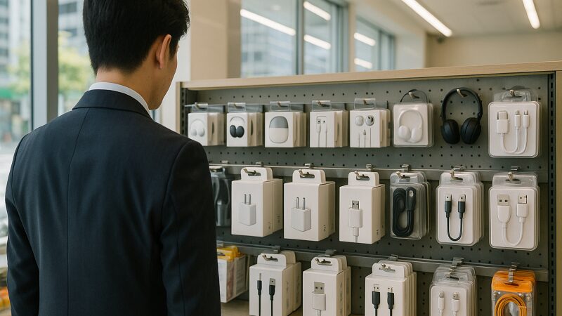 コンビニの充電器売り場