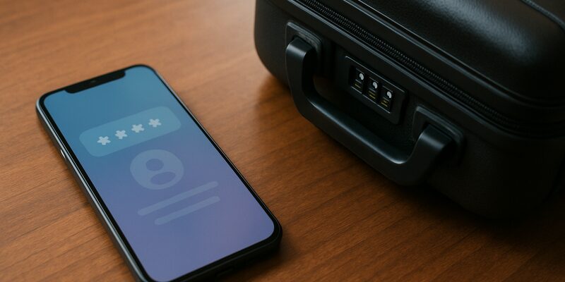 スマホ画面にパスワード管理アプリ