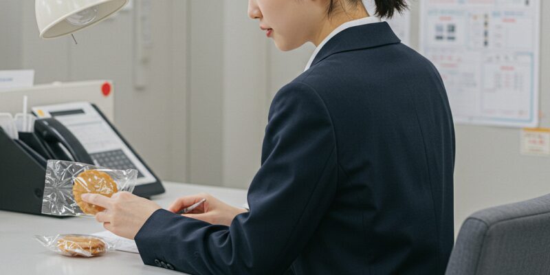デスクに置かれた手作りクッキー